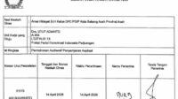 Tanda terima resmi surat laporan yang disampaikan kepada Dewan Perwakilan Rakyat Republik Indonesia (DPR RI) sebagai bukti administrasi pengaduan dugaan pelanggaran HGU dan konflik agraria oleh masyarakat Kampung Bentas.